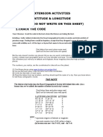 Extension Activities Latitude & Longitude (Please Do Not Write On This Sheet) 1.crack The Code