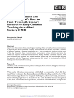 Kerygma, Catechesis and Other Things We Used To Find Twentieth-Century Research On Early Christian Teaching Since Alfred