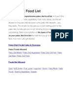 Paleo Diet Food List PDF