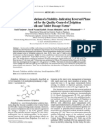 Development and Validation of A Stabilityindicating Reversed Phase HPLC Method For The Quality Control of Zolpidem in Bulk and Tablet Dosage Forms