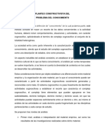 Planteo Constructivista Del Problema Del Conocimiento