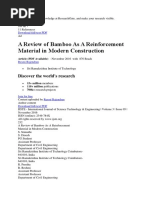 A Review of Bamboo As A Reinforcement Material in Modern Construction