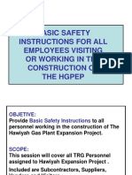 Basic Safety Instructions For All Employees Visiting or Working in The Construction of The Hgpep