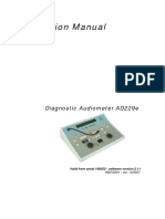 Operation Manual: Diagnostic Audiometer AD229e