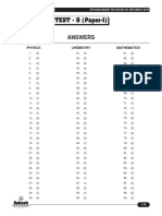 TEST - 8 (Paper-I) : Physics Chemistry Mathematics