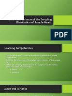 2 Mean and Variance of The Sampling Distribution of