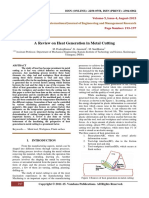 A Review On Heat Generation in Metal Cutting: ISSN (ONLINE) : 2250-0758, ISSN (PRINT) : 2394-6962