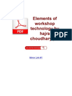 Elements of Workshop Technology by Hajra Choudhary PDF