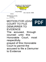 Motion For Leave of Court To File Demurrer To Evidence - 2