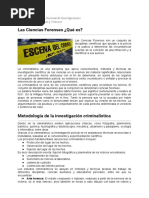 Las Ciencias Forenses ¿Qué Es - Conicet PDF