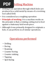 Drilling Machine Operations & Classifications