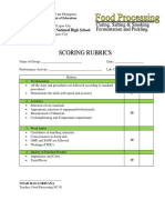 Scoring Rubrics: Curing, Salting & Smoking Fermentation and Pickling