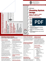 Plumbing System Design: March 30-April 3, 2009 Madison, Wisconsin