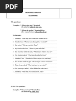 Reported Speech Questions B