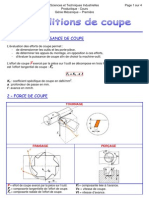 Conditions de Coupe