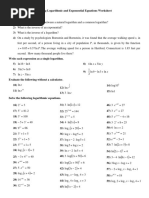 Solving Logarithmic and Exponential Equations Worksheet Newer