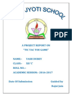 A Project Report On "Tic Tac Toe Game"