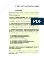 1) MASTER Plantilla de Presupuesto de Marketing