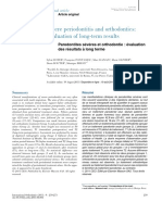 Parodontites Severes Et Orthodontie - Evaluation Des Résultats À Long Terme