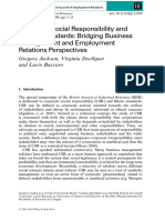 Corporate Social Responsibility and Labour Standards: Bridging Business Management and Employment Relations Perspectives