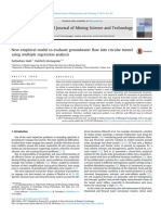 New Empirical Model To Evaluate Groundwater Ow Into Circular Tunnel Using Multiple Regression Analysis