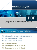 BEE1133: Circuit Analysis I: Chapter 4: First Order Circuits