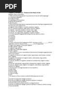 Multiple-Choice Questions: Chapter 1 I Ntroduction: Themes in The Study of Life