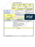 Daily Lesson Plan: Week DAY Date Class Subject Time