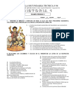 Examen 2019 de Historia 1 Periodo 2 Primer Grado