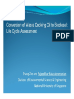 Conversion of Waste Cooking Oil To Biodiesel: Life Cycle Assessment