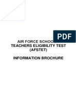 Air Force Schools' Teachers Eligibility Test (Afstet) Information Brochure