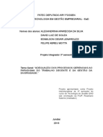 Adequação Dos Processos Gerenciais Ao Paradigma Do Trabalho Decente e Da Gestão Da Diversidade