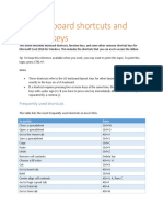 Excel 2016 For Windows Keyboard Shortcuts