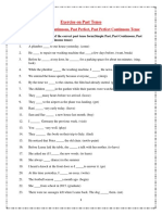 Exercise On Past Tense: Simple Past, Past Continuous, Past Perfect, Past Perfect Continuous Tense