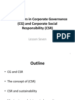 Stakeholders in Corporate Governance (CG) and Corporate Social Responsibility (CSR)