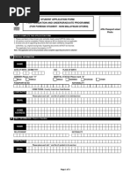 Student Application Form For Foundation and Undergraduate Programme (For Foreign Student - Non Malaysian Citizen)