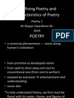 Defining Poetry and Characteristics of Poetry