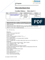 Observation Report Form: TESOL Certificate Programs