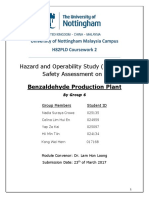 Hazard and Operability Study (HAZOP) Safety Assessment On: University of Nottingham Malaysia Campus H82PLD Coursework 2