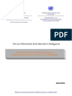 Vers Un Observatoire de La Pauvreté À Madagascar: Source Des Statistiques Sociales, Indicateurs de Suivi Et Outils À Concevoir