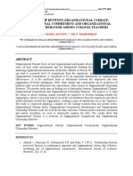 Relationship Between Organizational Climate, Organizational Commitment and Organizational Citizenship Behavior Among College Teachers