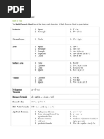 Math Formula Chart