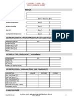 1.0 General Plant Information: Existing Cement Mill Process Data Sheet