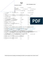 Math Sase: Name: DATE: SEPTEMBER 30, 2018 MODULE NO. 1: Algebra, Logarithm and Quadratic Equation