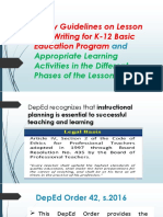 Policy Guidelines On Lesson Plan Writing For K-12