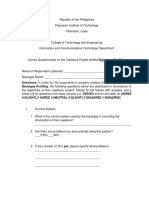 Questionnaire For Barangay Profiling 3