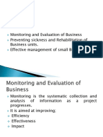 Comprises Of: Monitoring and Evaluation of Business Preventing Sickness and Rehabilitation of Business Units. Effective Management of Small Business