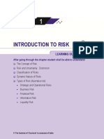 Introduction To Risk: After Going Through The Chapter Student Shall Be Able To Understand