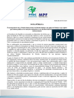 Nota PGR Comemorar Golpe Militar