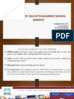 Analysis of Calcutta Business School Website: Submitted by